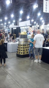 Dalek rolls around the convention floor.