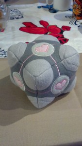 companion cube from portal was a prize in the lounges.