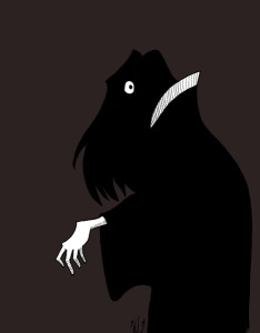 one-eyed spirit in silhouette