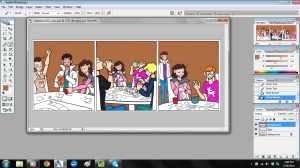 validation webcomic comic strip art work in photoshop coloring the background