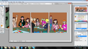 validation webcomic comic strip artwork being colored in photoshop.