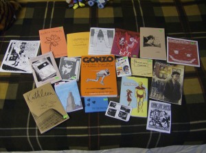 zines and mini comics acquired from Quimby's bookstore in Chicago