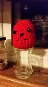 crocheted head with cute face