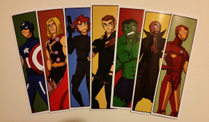 avengers assemble in bookmark form, available for sale