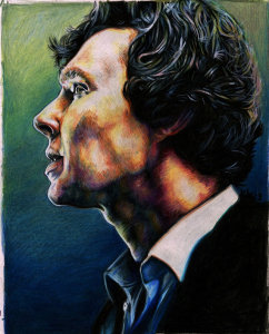 kelsey wailes sherlock print in colored pencil