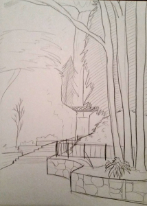 landscape practice sketch from reference