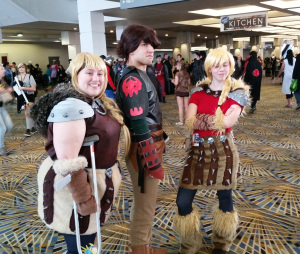 My friend Alex (on the far left) is a trooper for coming to the con with an injured leg.