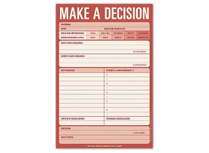 make a decision notepad