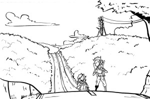 claire and tracy comic work in progress art sketch of environment