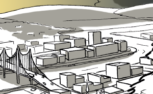 city scape drawing