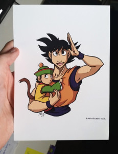 dragonball z mini print with goku and gohan