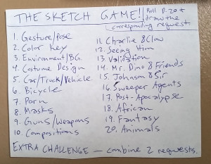 the sketching game prompt
