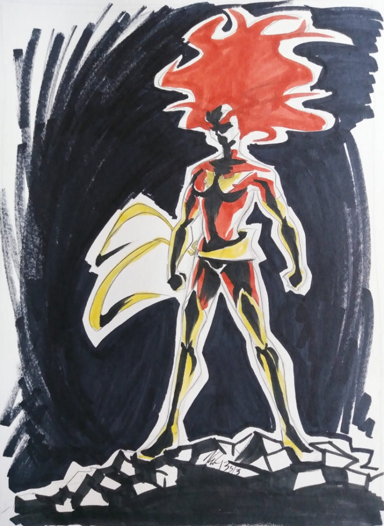 x-men phoenix marker and ink sketch from 2013