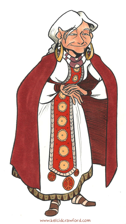 wynd the wise woman character art made from copic markers and fine line pens.