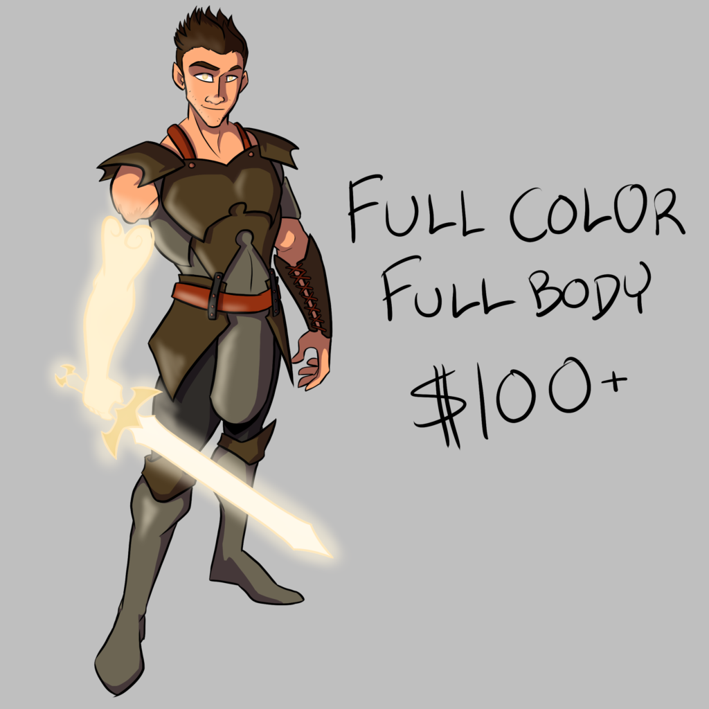 full color full body character $100+