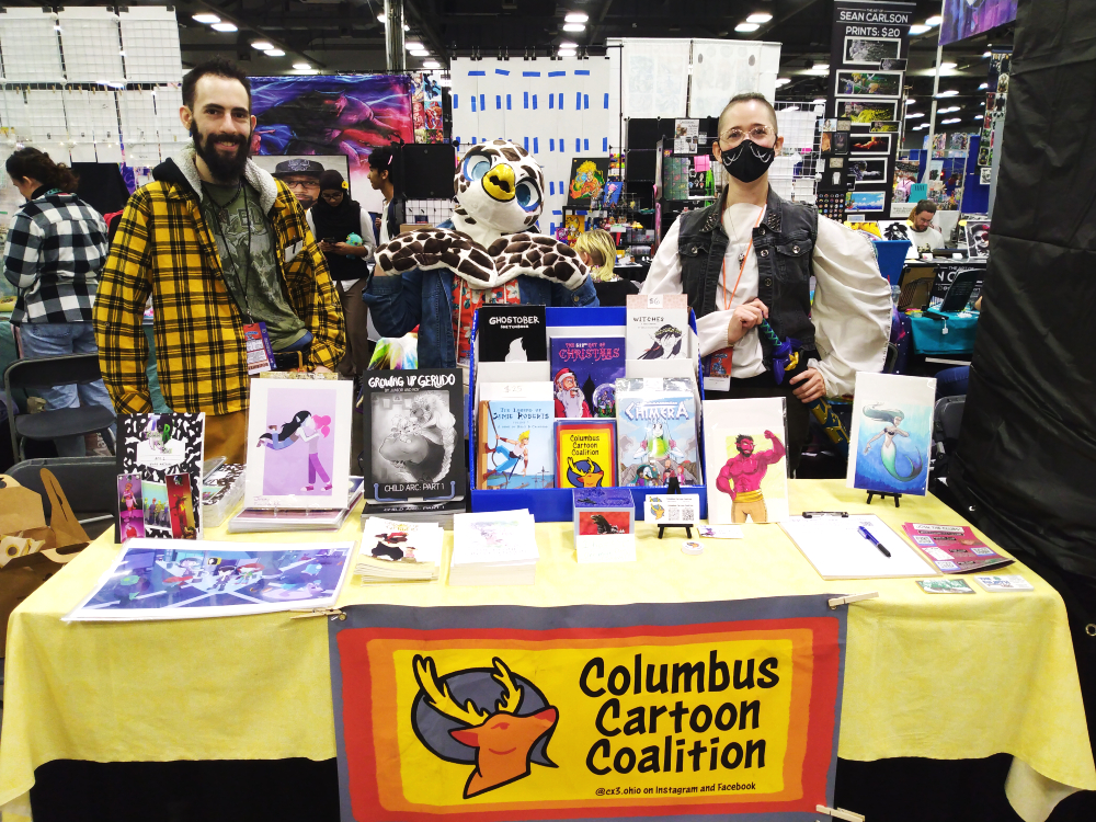 the table i shared with Junior, Geo, and the Columbus Cartoon Coalition at GalaxyCon Columbus
