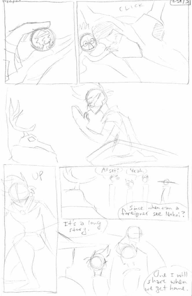 rough pencils of a comic page